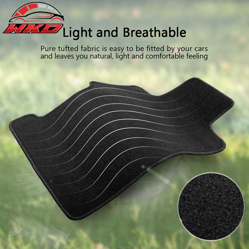 Fits 19-26 Genesis G70 Black Floor Mats Front Back Row Carpets Nylon 4PC Set