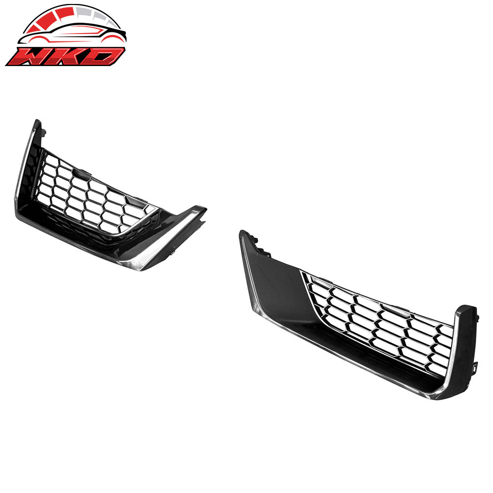 Fits 24-26 Ford Mustang Dark Horse Front Bumper Insert Cover W/ Mesh Grilles ABS