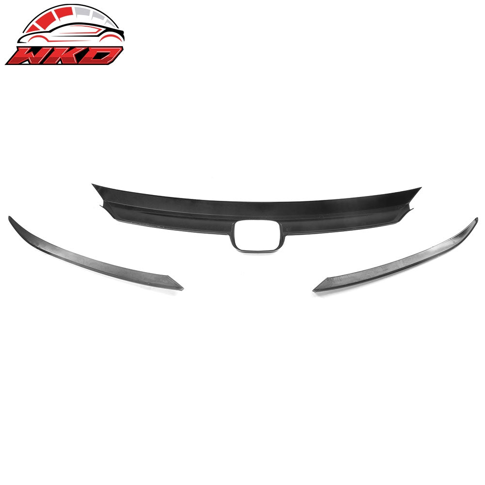 Fits 21-22 Honda Accord OE Style Front Hood Bonnet Grille Trim Gloss Black 3PCS