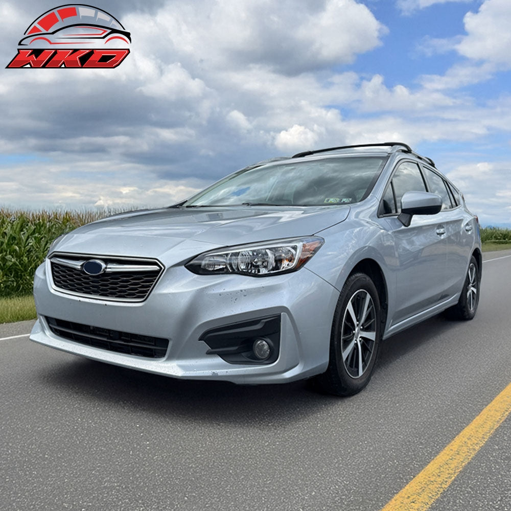 Fits 17-19 Subaru Impreza OE Style Front Bumper Upper Grille ABS Gray W/ Chrome