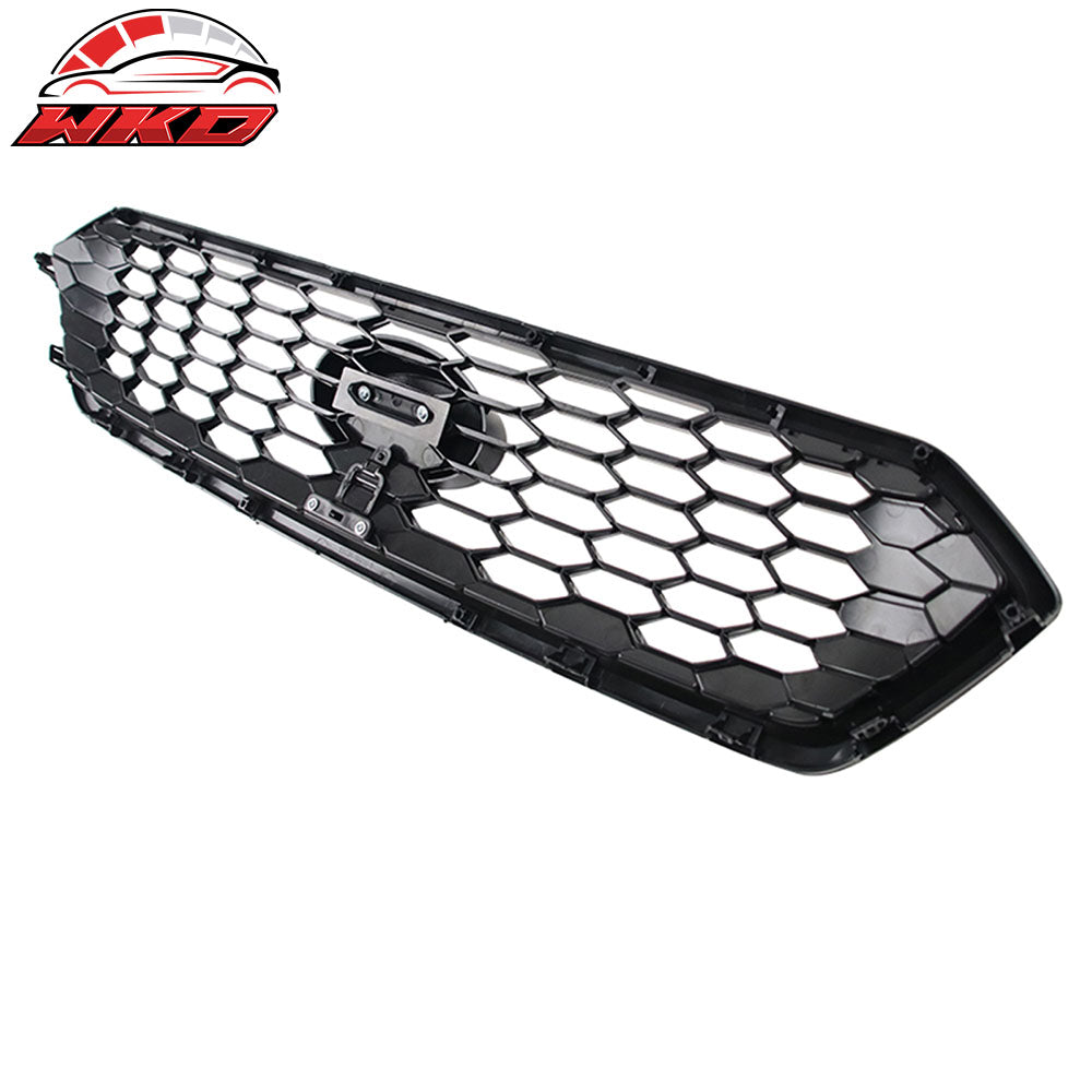 Fits 18-21 Subaru WRX STI JDM Style Front Bumper Grille Gloss Black W/ Red ABS