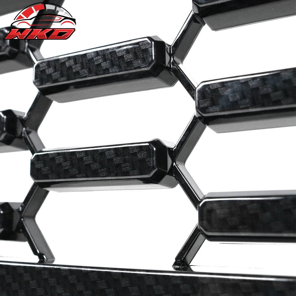Fits 16-23 Toyota Tacoma Front Hood Bumper Grille Mesh Insert Carbon Print