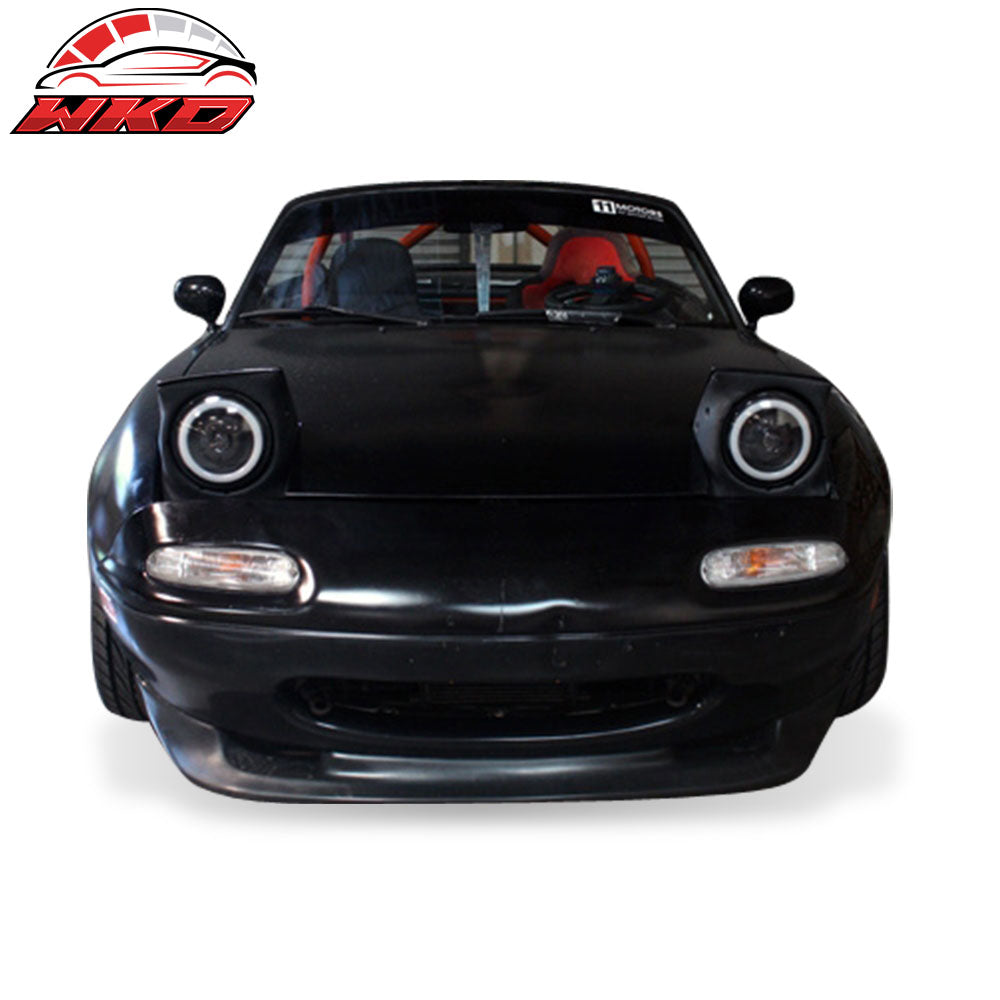 Universal 7" Round Chrome With White CCFL Halo LED Headlight Conversion 2PCS