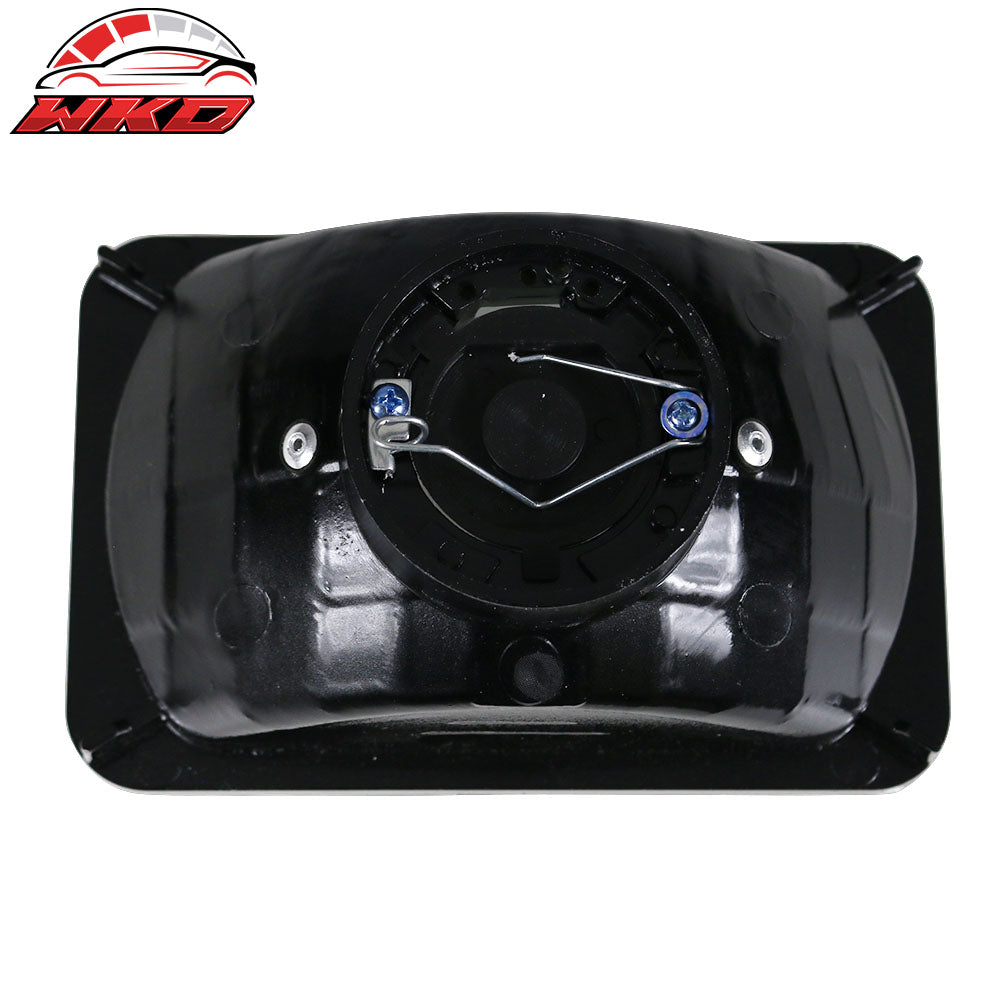 Universal Chrome 7X6 Square H4 Diamond Projector Headlights Left Right