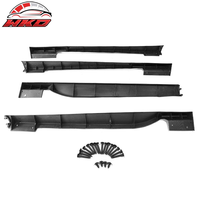 Fits 18-22 Honda Accord 4PCS Side Skirts Extension Panels PP Carbon Fiber Print