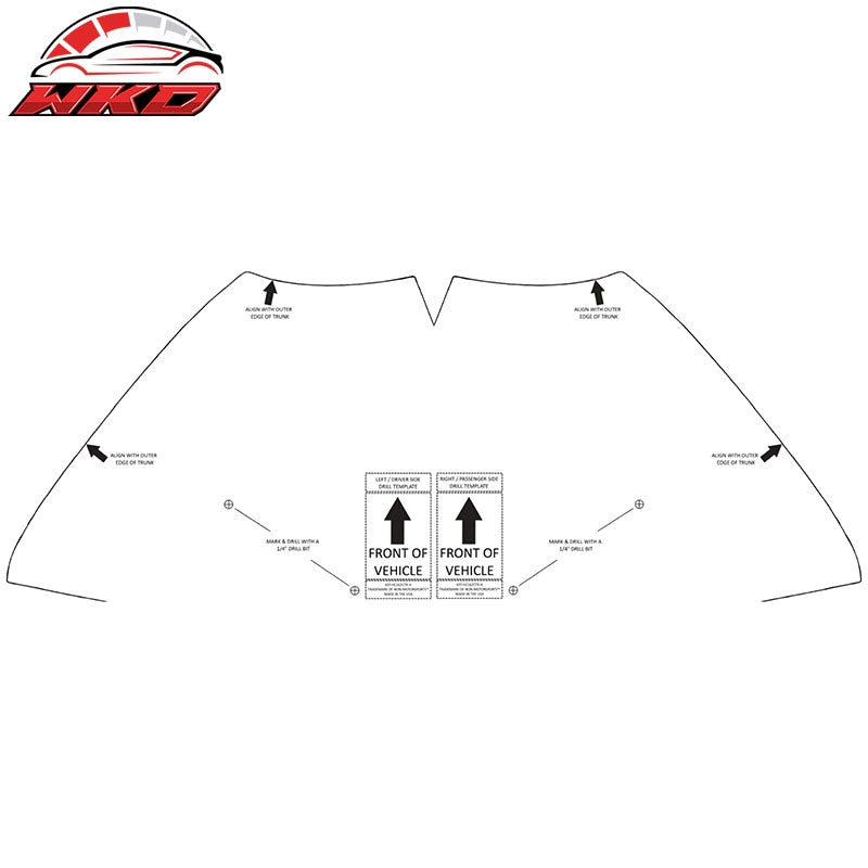 Fits 16-20 Honda Civic Coupe TR Style Rear Trunk Spoiler Lip ABS Unpainted Black