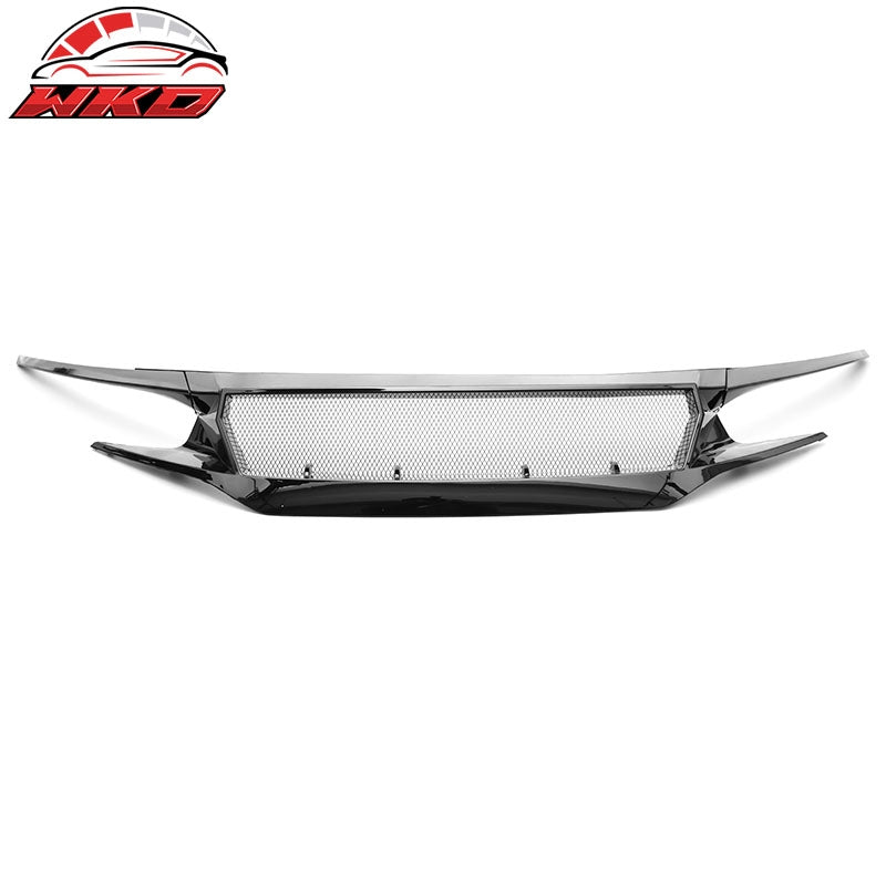 Fits 2019-2021 Honda Civic 2 & 4 Door JDM High Flow Upper Grille Gloss Black ABS