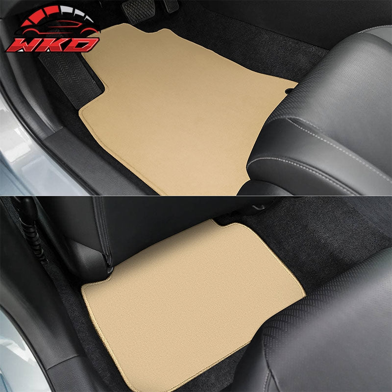 Fits 22-26 Honda Civic & Acura Integra Floor Mats Nylon Beige Carpets 4PCS Set