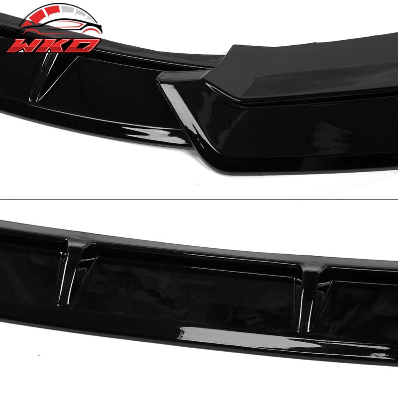 Fits 19-21 Honda Civic IKON Style 3PCS Front Bumper Lip Spoiler PP Gloss Black