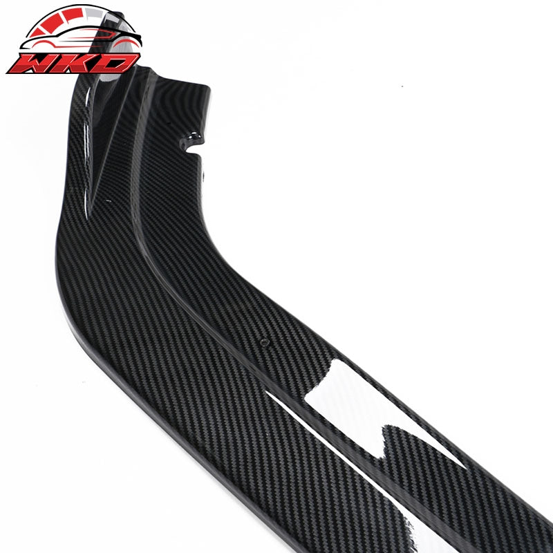 Fits 19-21 Honda Civic IKON V4 Style Carbon Fiber Print Front Bumper Lip PP 1PC