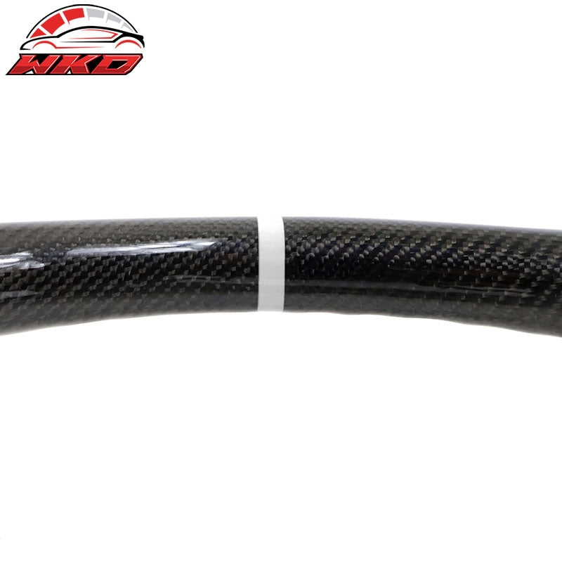 Fits 16-21 Honda Civic Steering Wheel Carbon Fiber Leather White Stitch w/ Ring