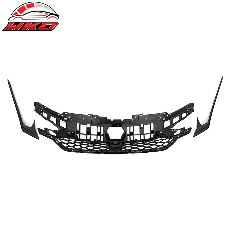 Fits 25-26 Honda Civic Type R Style Front Bumper Upper Lower Grilles Gloss Black