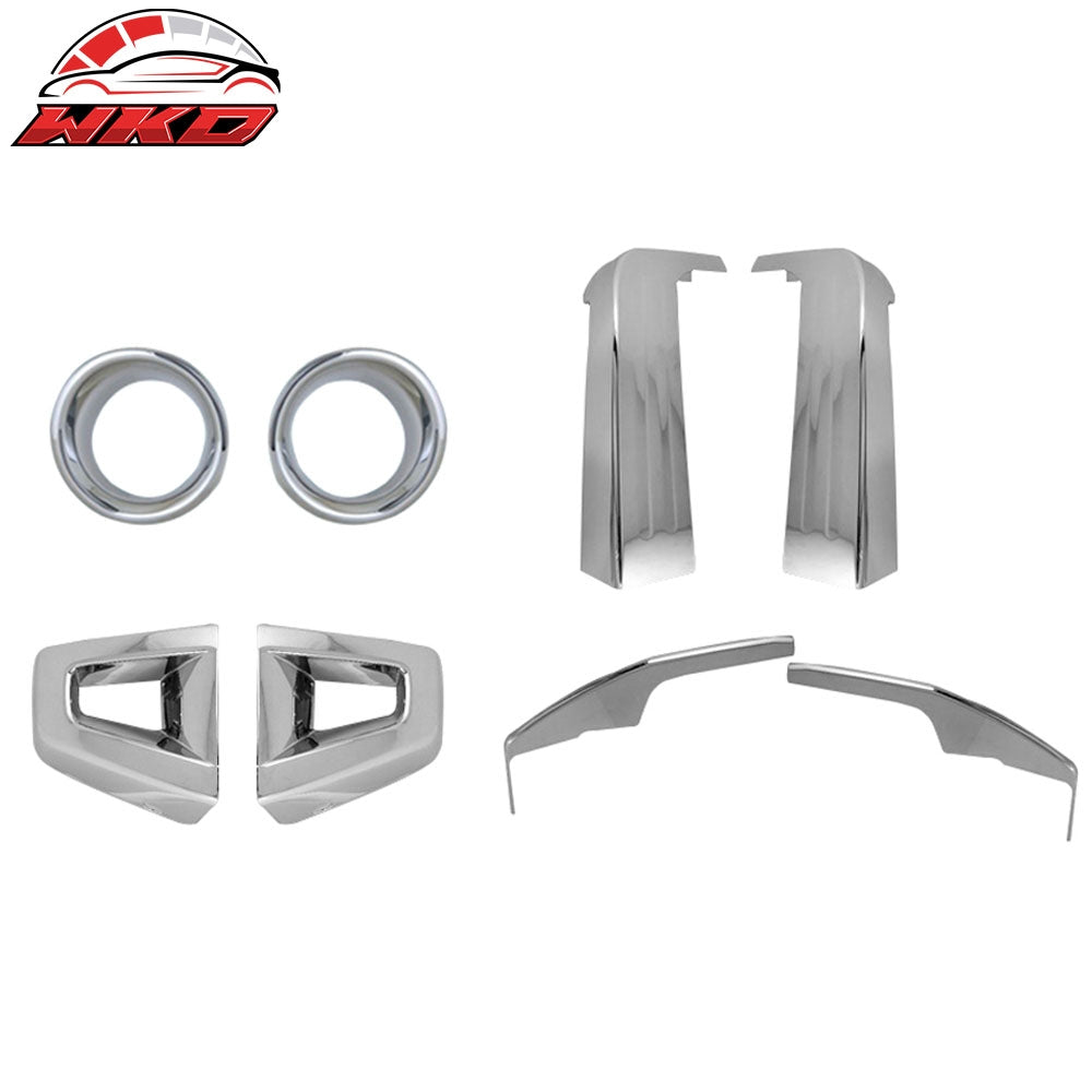Wholesale 06-09 Hummer H3 Chrome Front & Rear Bumper Pillar Cover Fog Lamp Rim 8PC Kit