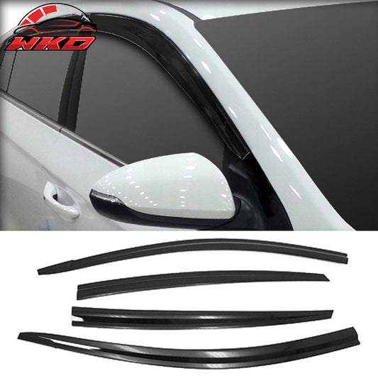 Fits 17-21 Hyundai Ioniq Window Visor ABS Dark Smoke Rain Guard 4PC Deflector