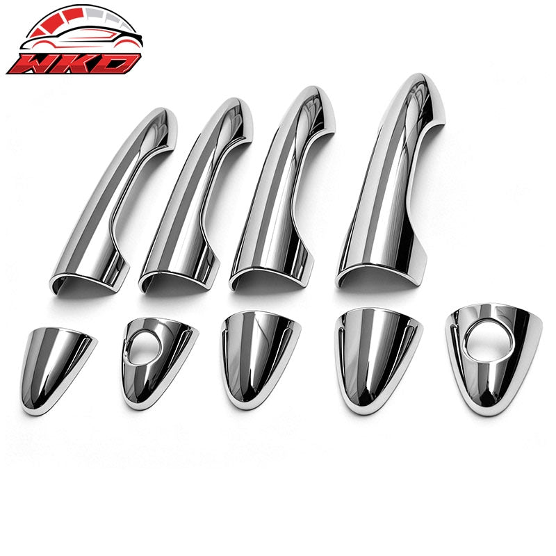 Wholesale Fits 10-15 Hyundai Tucson Chrome ABS Door Handle Covers Cap w/ 1 or 2 Key Holes - Wikond Auto