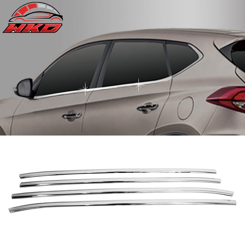 Fits 16-17 Hyundai Tucson 4PC LH RH Car Outer Window Molding Trim Sill Seal Belt