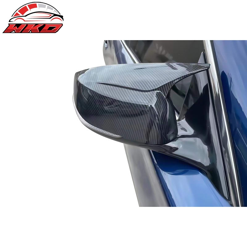 Fits 14-23 Infiniti Q50 Q60 Carbon Fiber Print Rear View Side Mirror Cover Cap