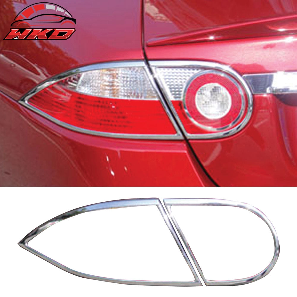 Fits 2007-2013 Jaguar XK 4PCS Rear Tail Light Lamp Bezel Cover Trim ABS Chrome
