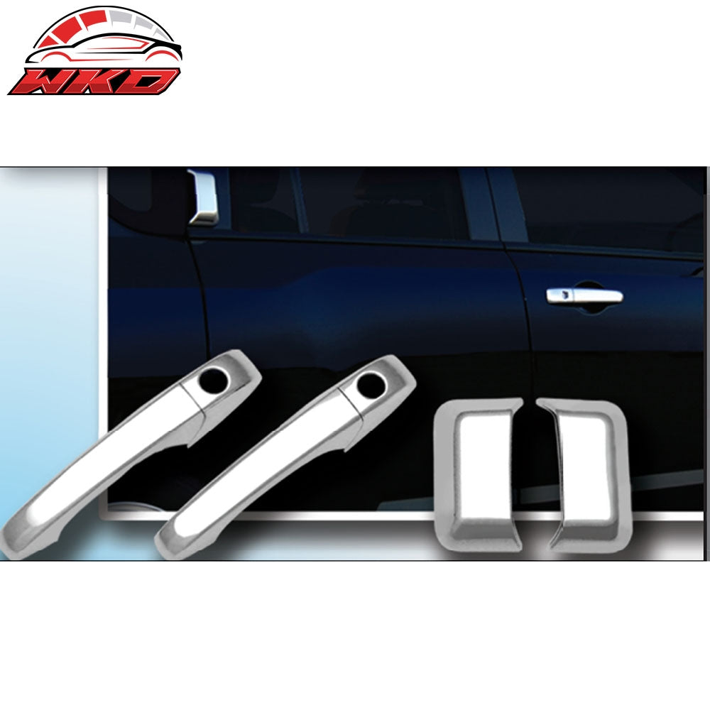 Fits 07-16 Jeep Compass 6PCS Front Rear Door Handle Cover W/1-Keyhole Chrome