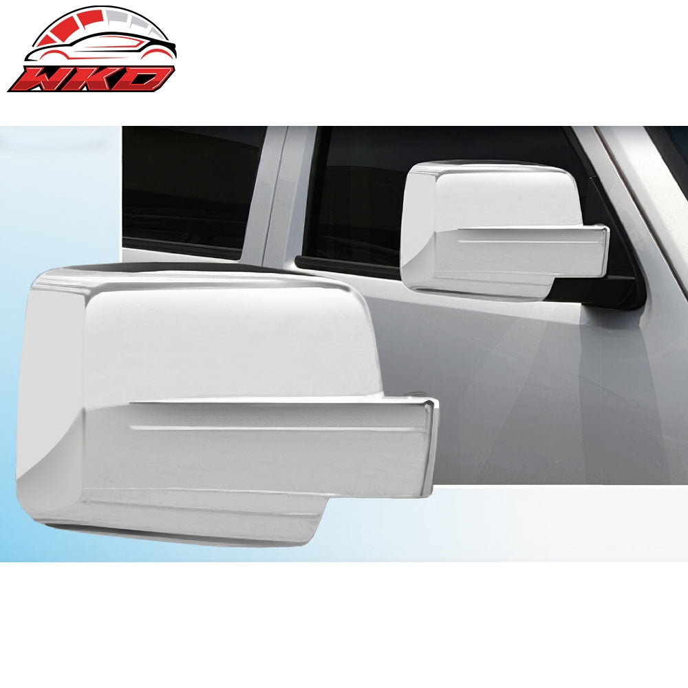 Fits 07-17 Jeep Patriot 2PCS Side Rearview Mirror Cover Cap Replacement Chrome