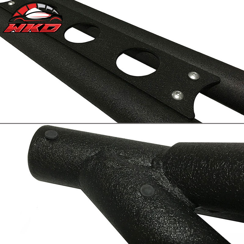 Fits 07-18 Jeep Wrangler 4DR Black Side Steps Nerf Bars Running Board - 2PC