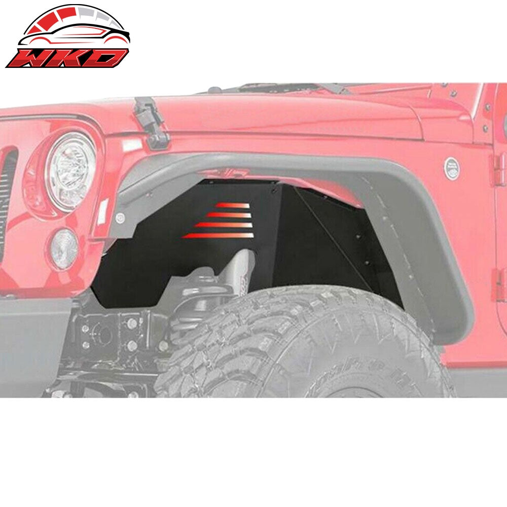 Fits 07-18 Jeep Wrangler JK Steel Powder Coated Front Inner Fender Liners