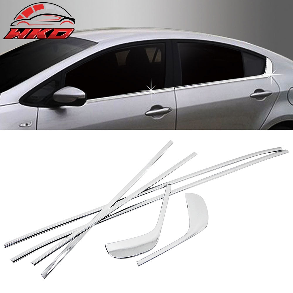Fits 14 Kia Forte 4-Door 4PCS LH RH Car Outer Window Molding Trim Sill Seal Belt