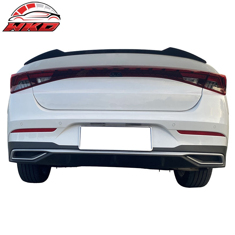 Fits 21-24 Kia K5 V Style Rear Trunk Spoiler Wing Lip ABS Matte Black