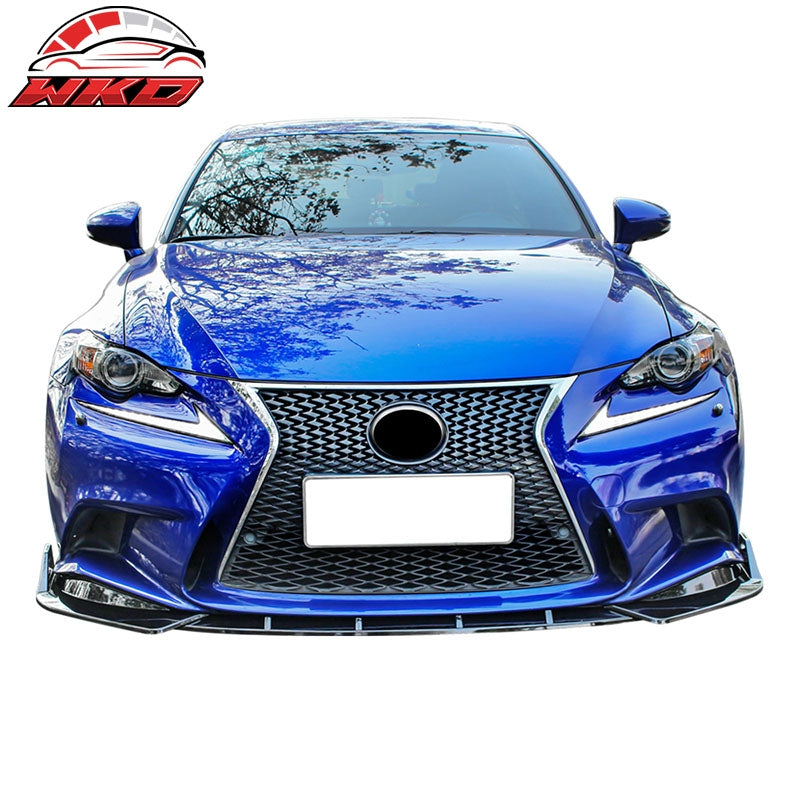 Fits 14-16 Lexus IS250 F Sport IKON Style 3PCS Front Bumper Lip Kit Matte Black