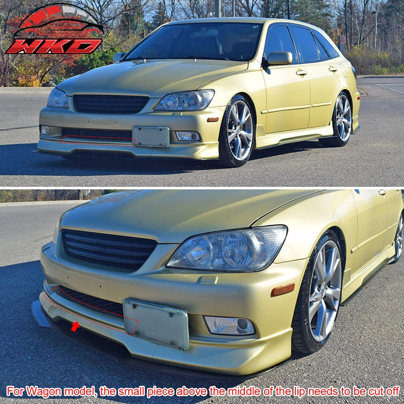Fits 01-05 Lexus IS300 GR Style Front Bumper Lip Carbon Fiber Print PP 3PCS Set