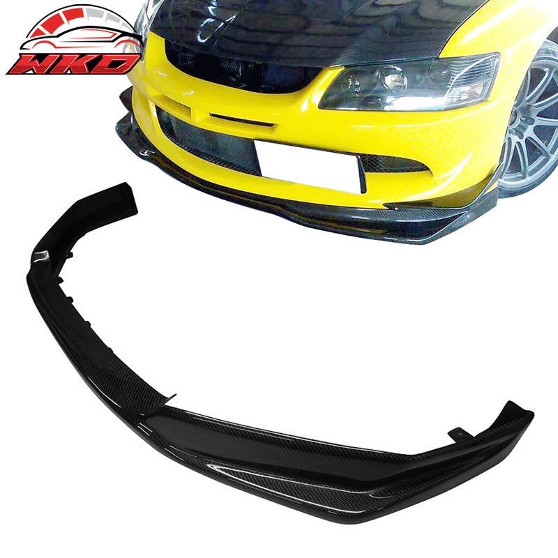 Fits 03-05 Mitsubishi Evolution EVO 8 VR Front Bumper Lip Matte Carbon Fiber