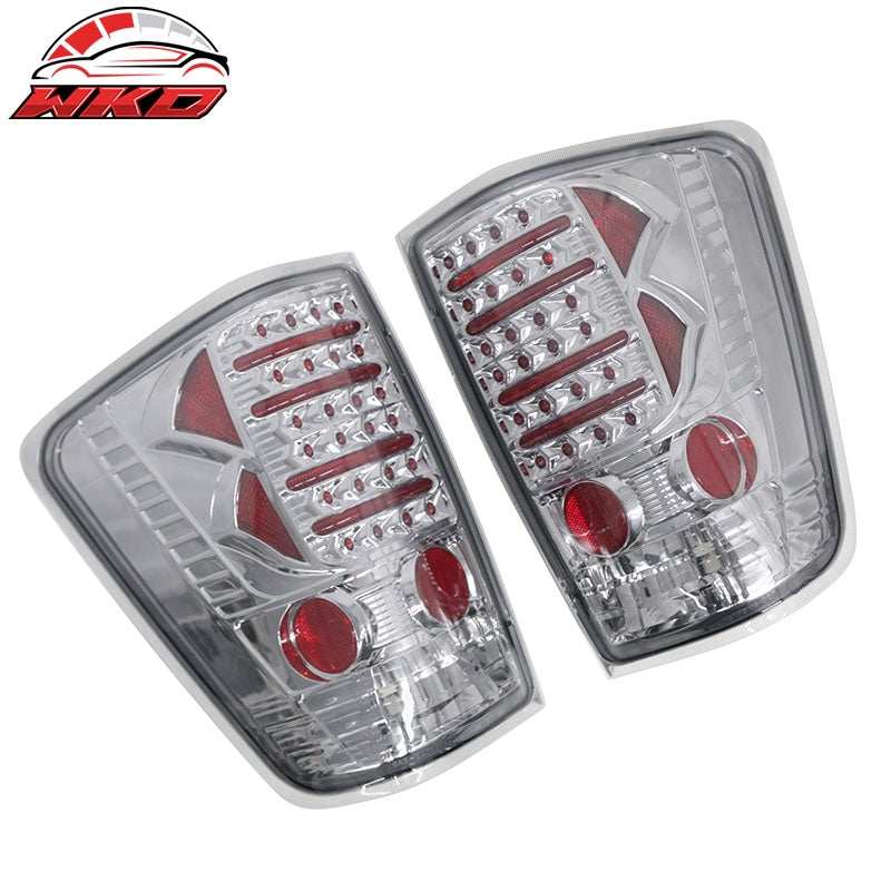 Fits 04-15 Nissan Titan RH LH Tail Lights Rear Brake Lamps Chrome W/Smoke Lens