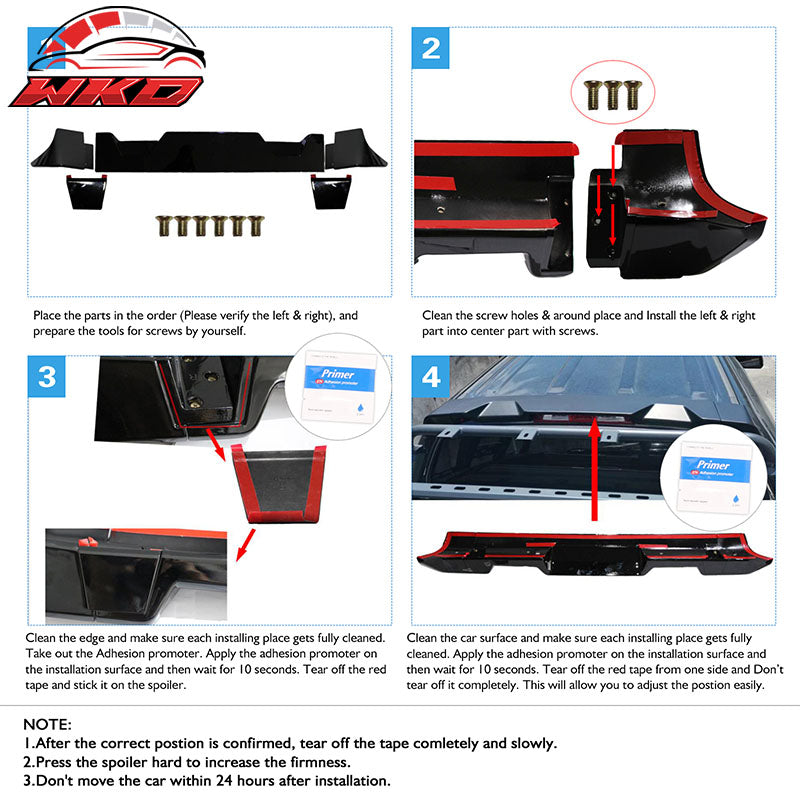 Fits 19-25 Ram 1500 All Cab & Bed Size IKON Carbon Fiber Print ABS Roof Spoiler