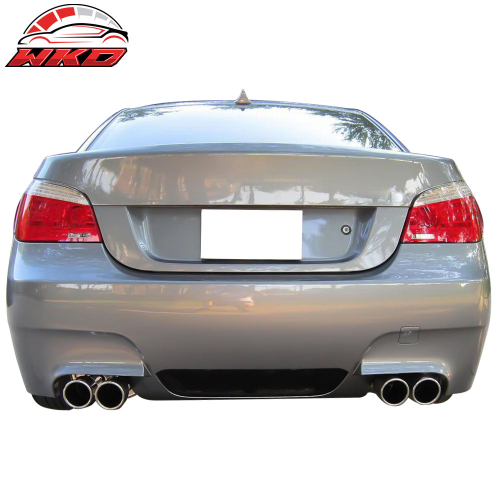 Fits 04-09 E60 E61 5-Series M5 Style Rear Bumper Cover Conversion Dual Outlets