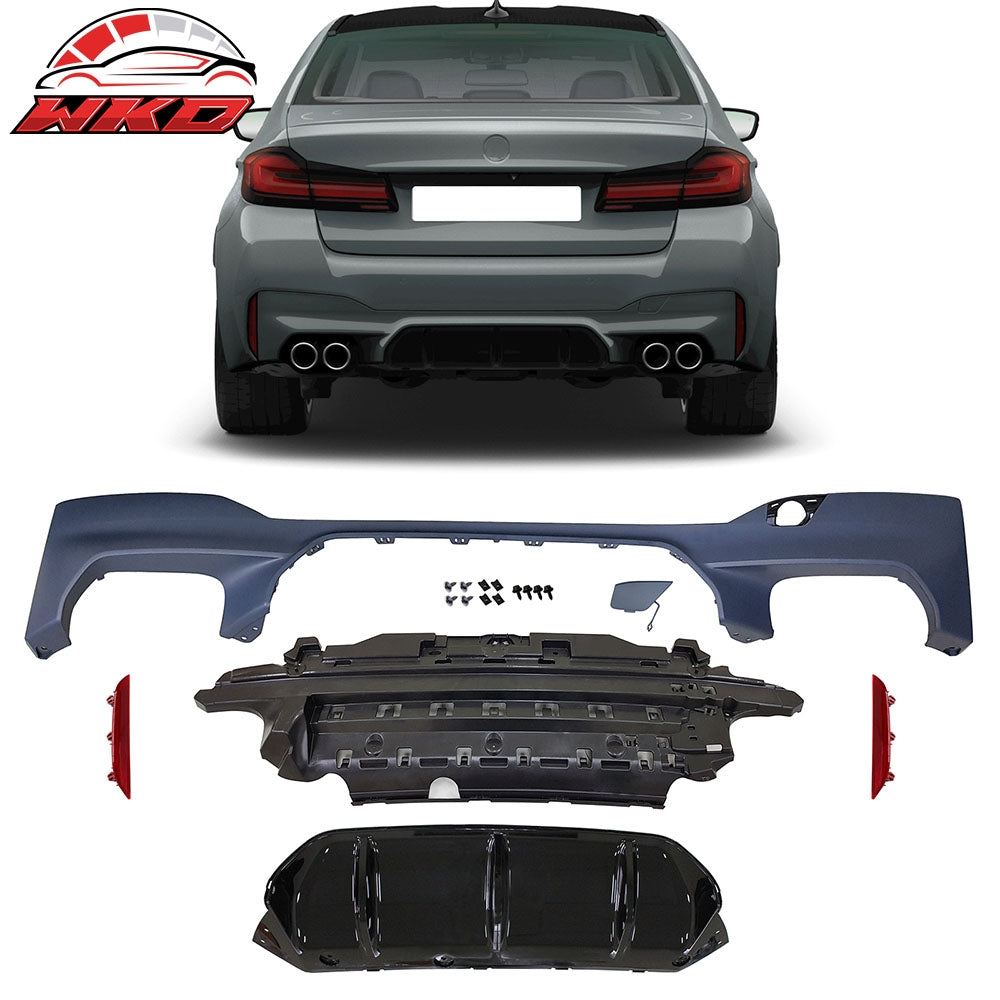 Fits 21-23 BMW G30 G31 LCI 530 540 M Sport M5 Style Rear Bumper Lip Diffuser Kit