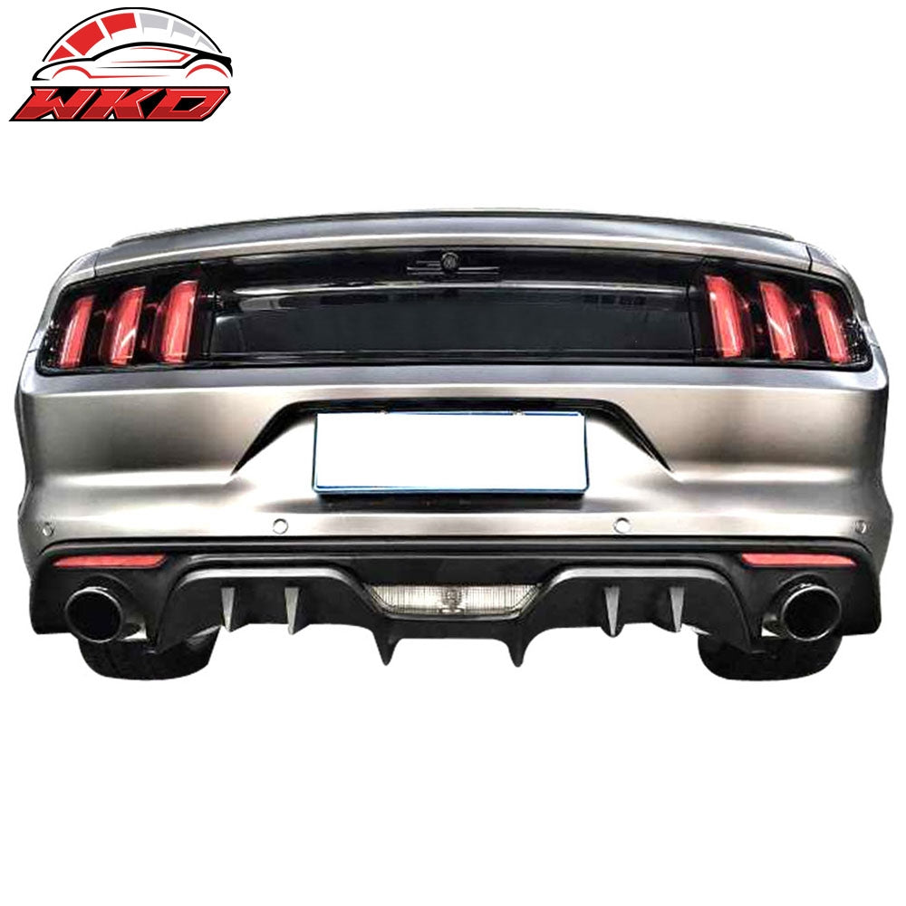 Fit 15-17 Ford Mustang Premium R Style Rear Bumper Lip Diffuser Side Valance 3PC