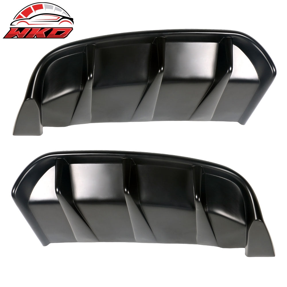 Fits 21-24 Ford Mustang Mach-E GT Matte Black Rear Bumper Lip Diffuser Fins 2PC
