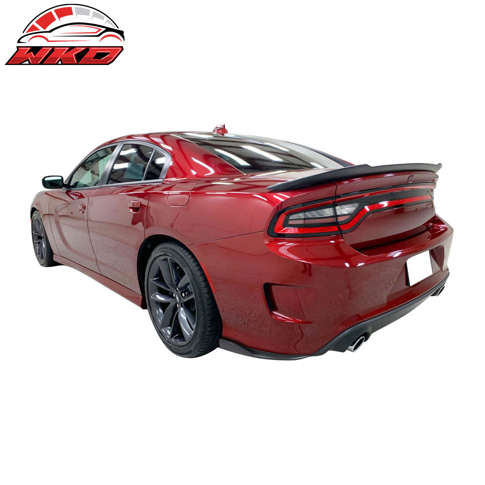 Fits 15-23 Dodge Charger SRT Matte Black Rear Bumper Lip Side Apron V2 Style PP