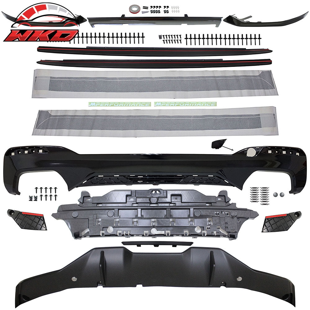 Fits 21-23 G30 G31 MP Style Type 2 Rear Diffuser + Front Bumper Lip + Side Skirt
