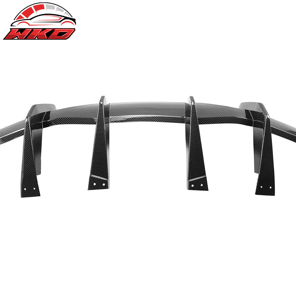 Fits 20-25 Chevy Corvette C8 Rear Bumper Diffuser Fin Lip Carbon Fiber Print ABS