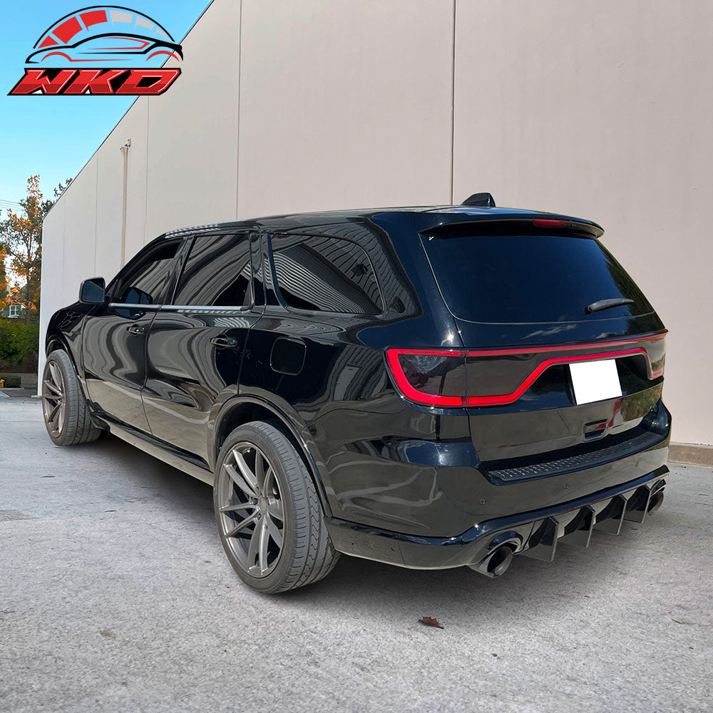 Fits 11-25 Dodge Durango Rear Bumper Lip Diffuser Gloss Black V1 Valance Canard