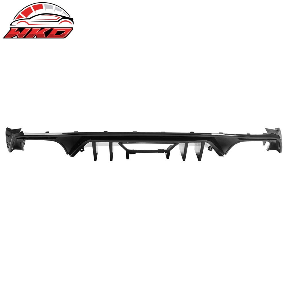 Fits 15-17 Ford Mustang Rock Style Rear Bumper Lip Diffuser PP 4PCS Gloss Black