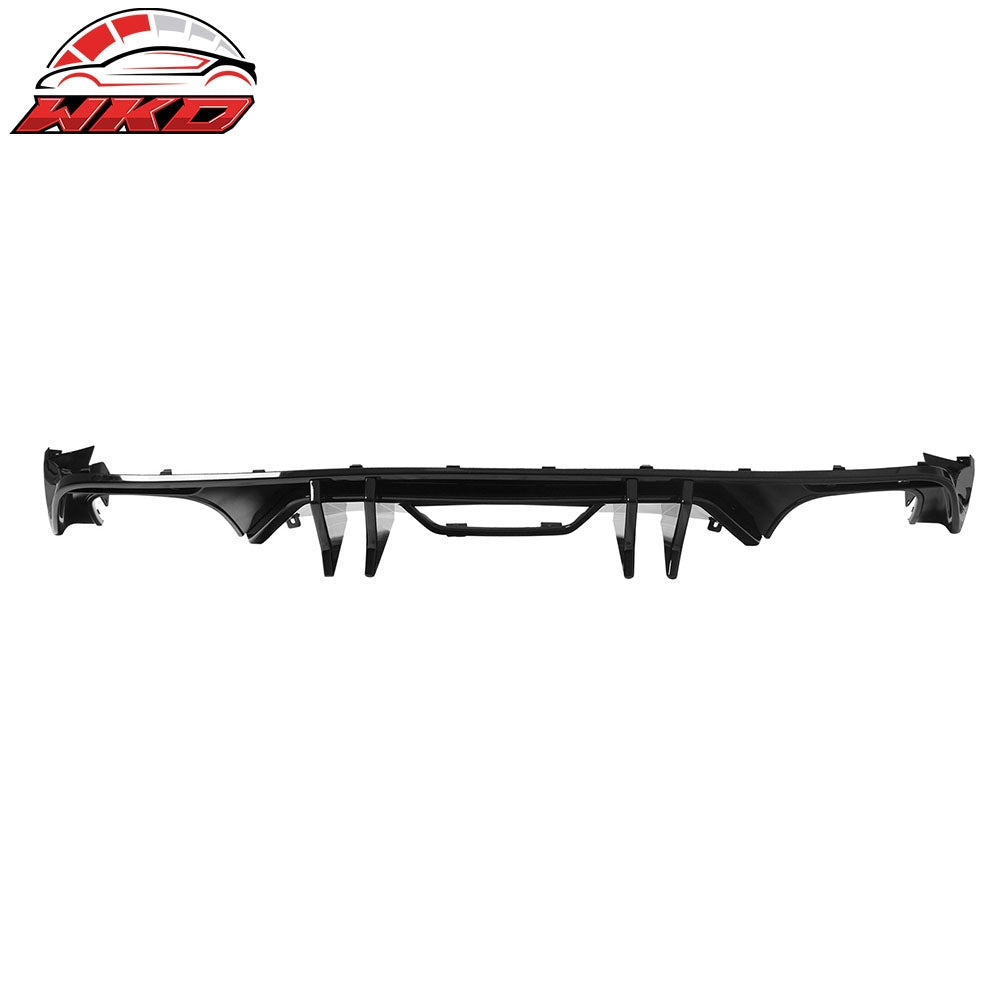 Fits 15-17 Ford Mustang Speed Style Rear Bumper Lip Diffuser PP 4PCS Gloss Black