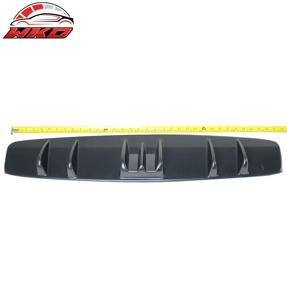 Universal V5 Style Rear Bumper Diffuser Shark Fin Kit Unpainted Black ABS
