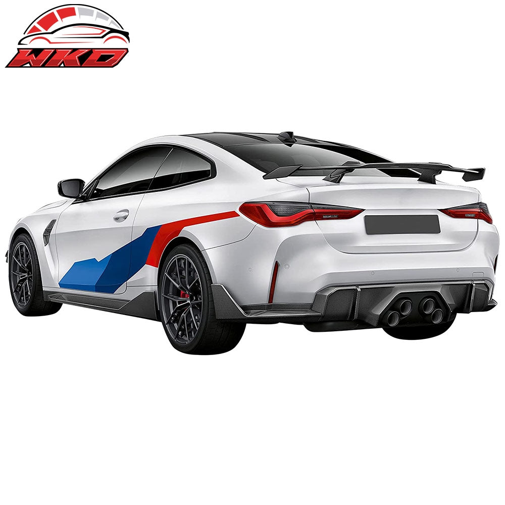 Fits 21-23 BMW G82 G83 M4 MP Style Rear Bumper Lip Splitters Real Carbon Fiber
