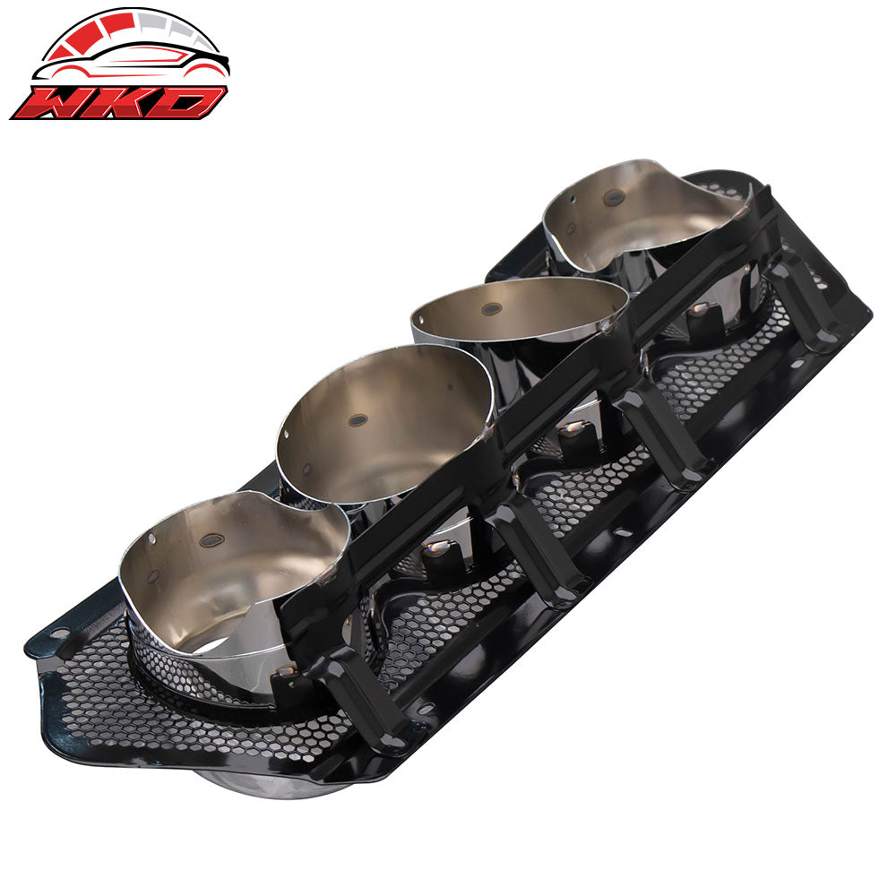 Fits 23-25 Chevy Corvette C8 Z06 ZR1 OE Silver Rear Quad Exhaust Tips W/ Grille