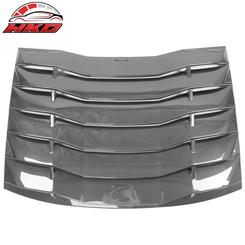 Fits 11-23 Dodge Charger IKON Rear + V2 Side Window Louvers Carbon Fiber Print
