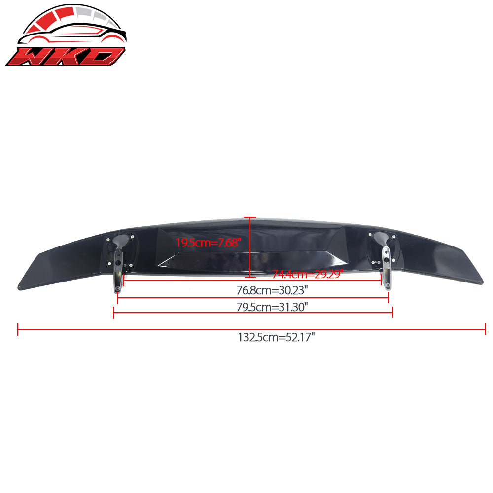 Universal 2 Post Rear Trunk Spoiler Wing Deck Lid Tail Trim Lip ABS Gloss Black
