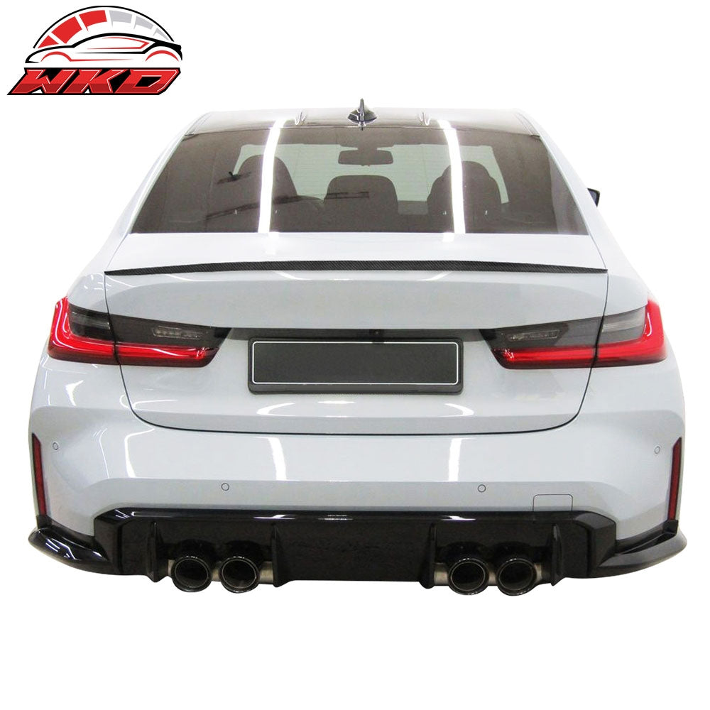 Fits 21-26 BMW G80 M3 M Style Carbon Fiber Rear Trunk Spoiler Wing Decklid CF