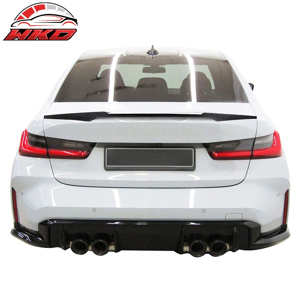 Fits 21-26 BMW M3 G80 M4 Style Rear Trunk Spoiler Wing Lid Carbon Fiber CF